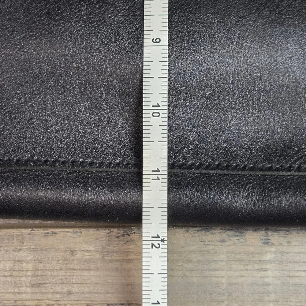 Madewell The Zip-Top Medium Transport Tote Black Leather Gold Monogram LB AE189